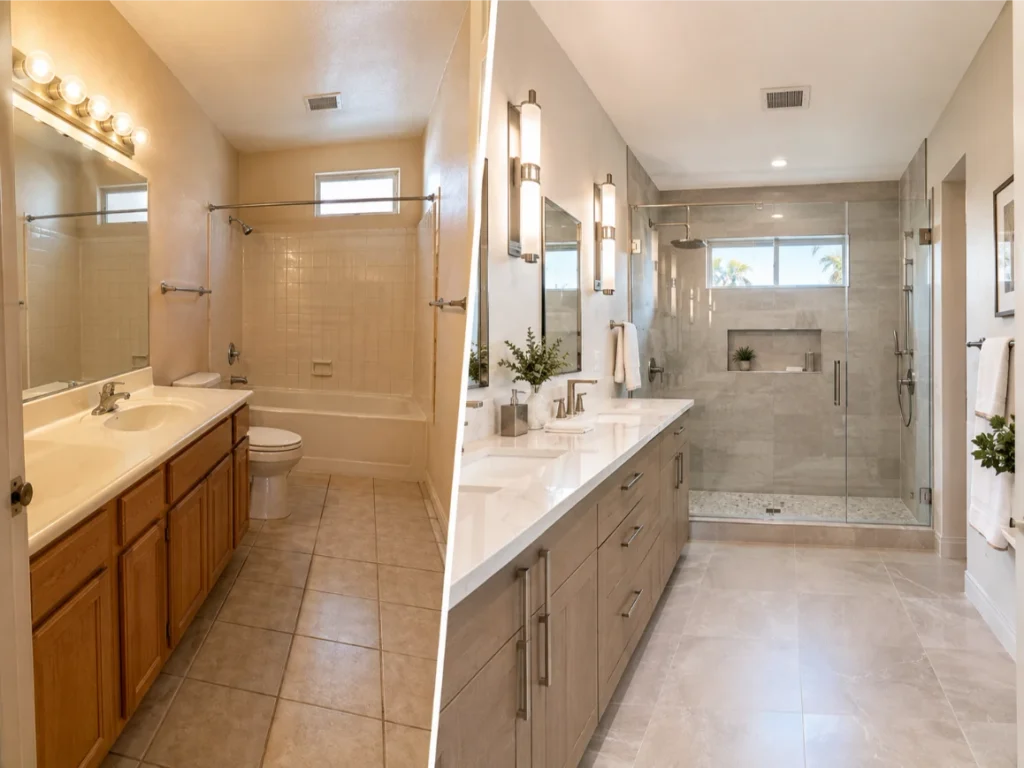 las vegas bathroom before and after